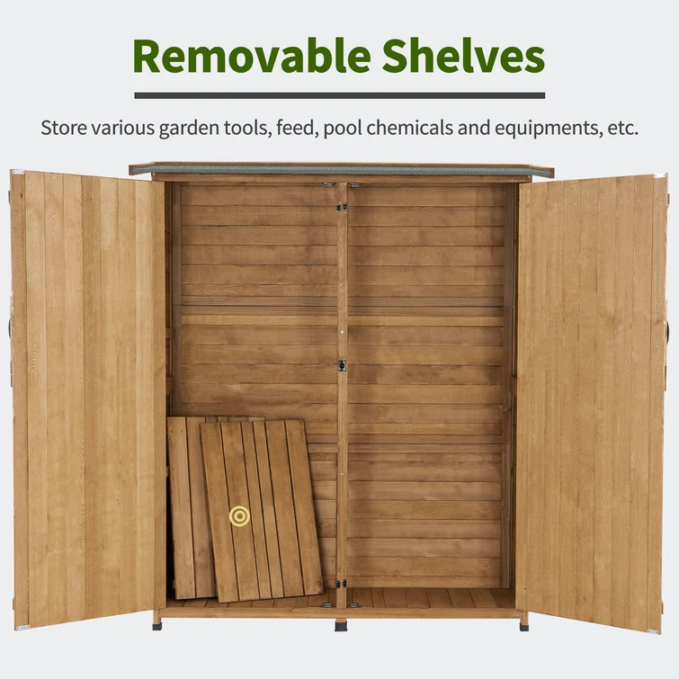 4.5 ft. W x 1.5 ft. D Solid Wood Sheds Outdoor Backyard Garden Racks Shelves
