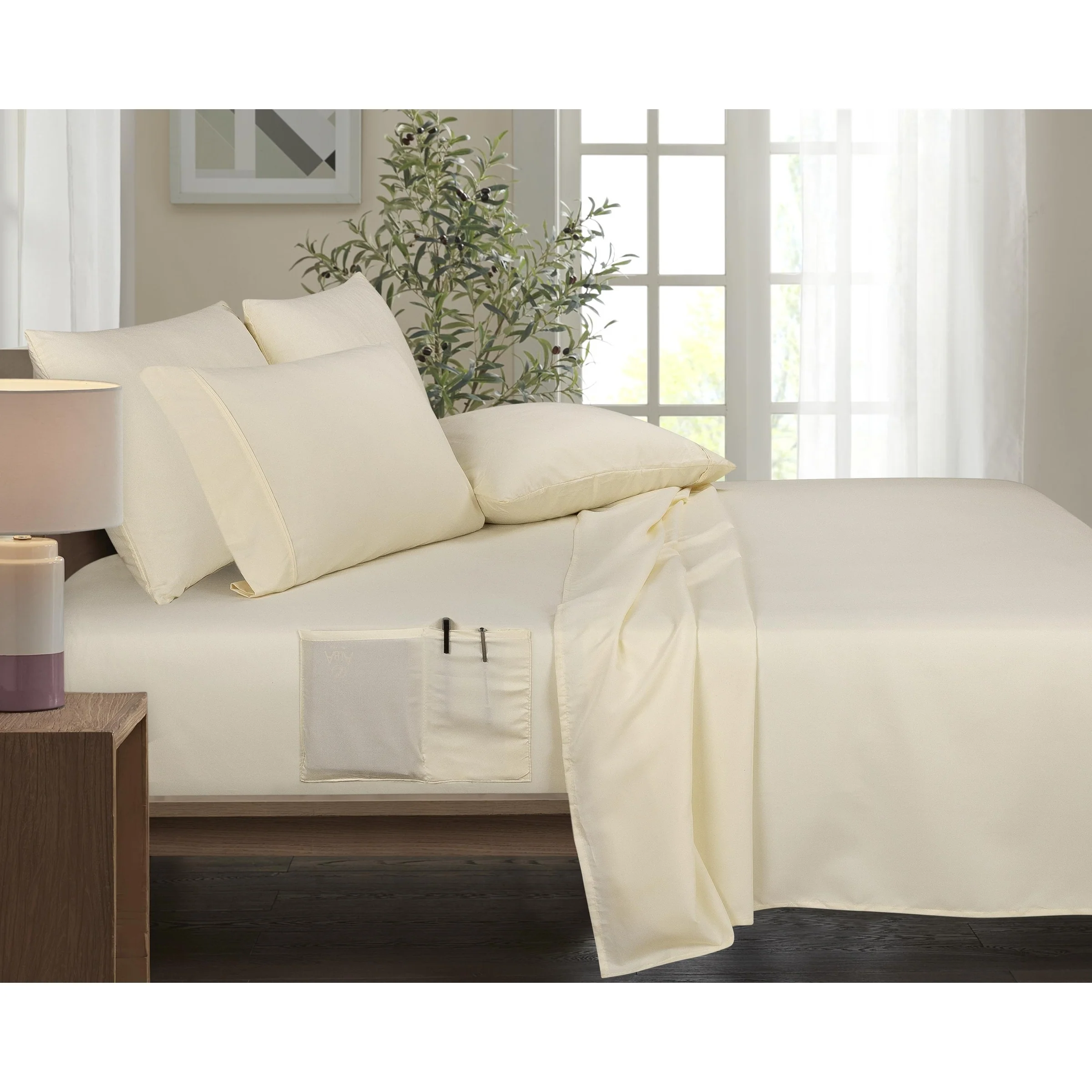 Rayon from Bamboo 6 Piece 1800 Thread Count Smart Pocket Sheet Set
