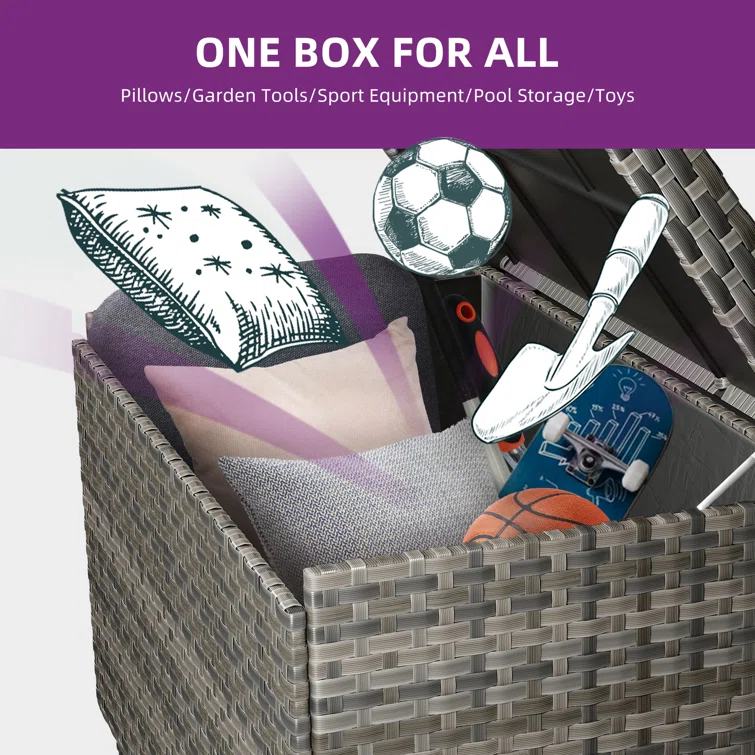 YITA 230 Gallon Wicker Deck Box