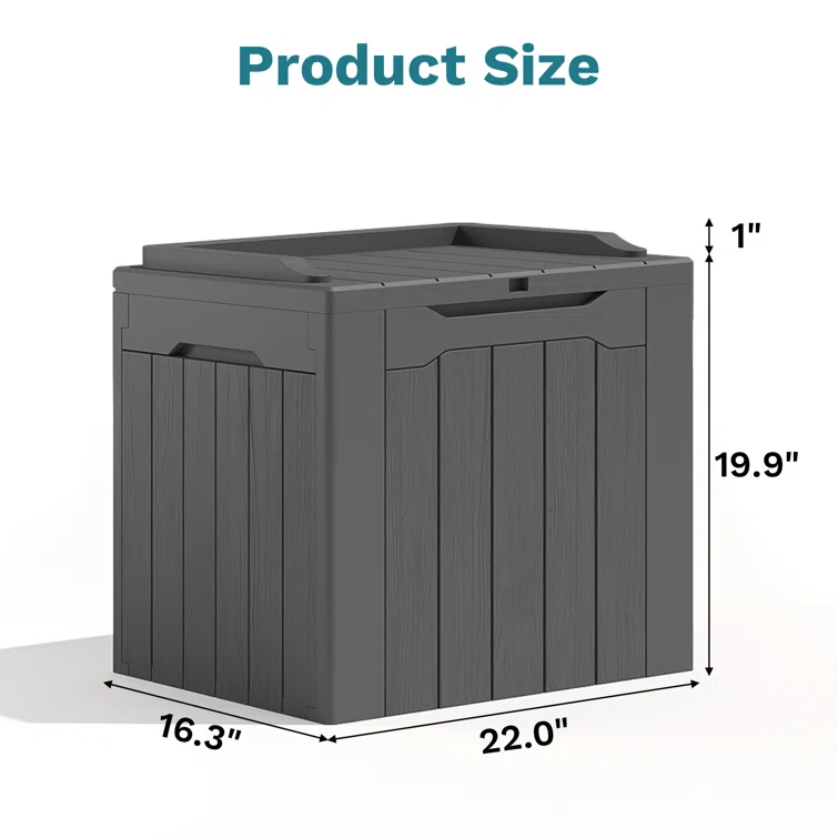 32 Gallons Lockable Resin Deck Box