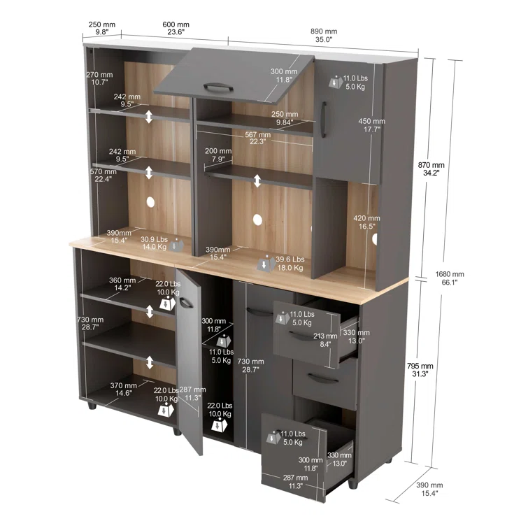 3 Piece Storage System