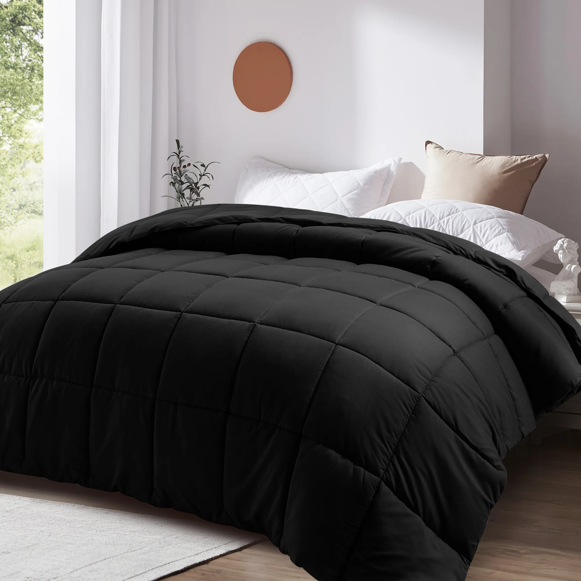 All Season Soft Comforter/Duvet Insert, Quilted and Peach-skin Processes, Machine Washable