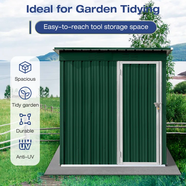 3 ft. W x 5 ft. D Metal Vertical Tool Shed