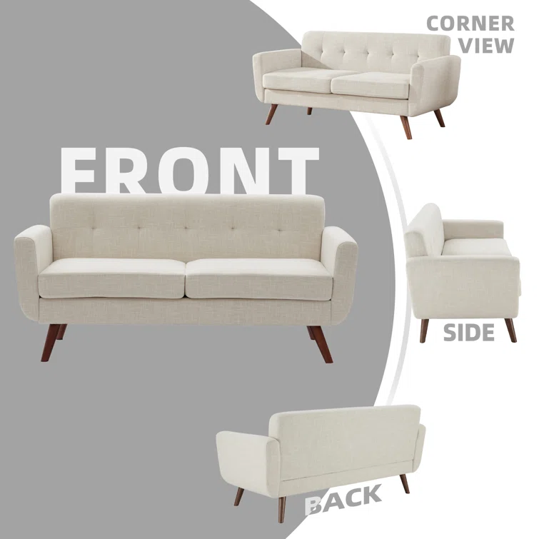 67" Square Arm Loveseat