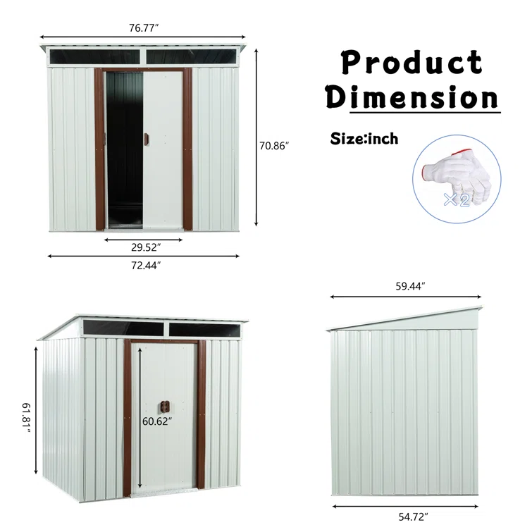 6 ft. x 5 ft. Metal Tool Shed
