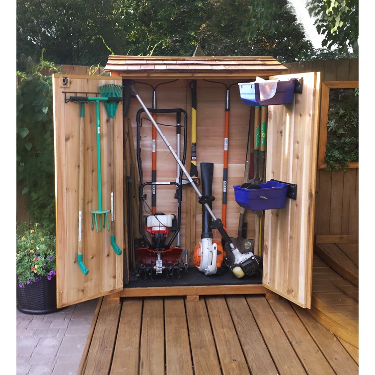 4 ft. W x 2 ft. D Garden Chalet Cedar Wood Tool Shed