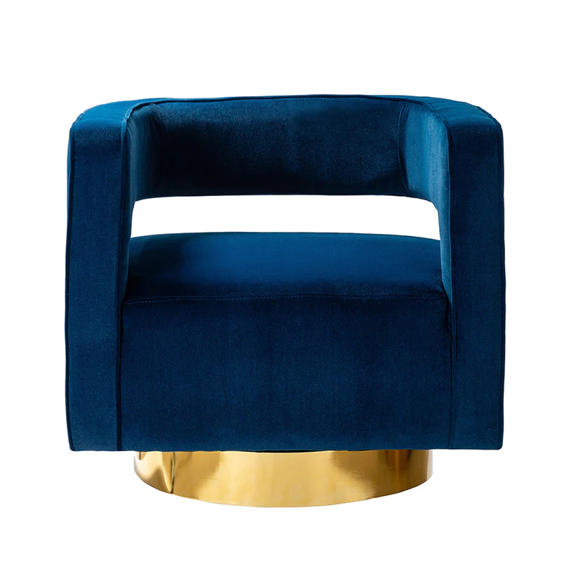 Agata Velvet Swivel Barrel Armchair