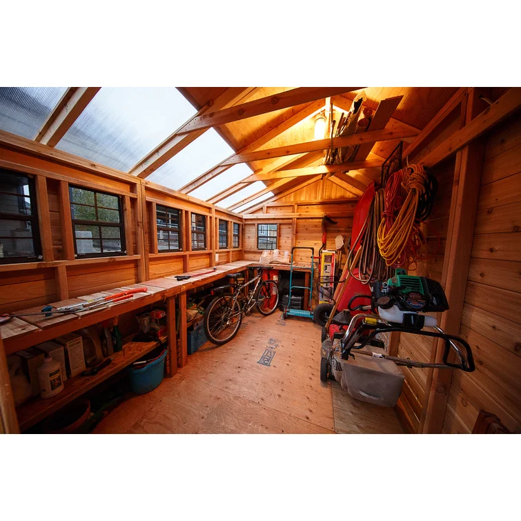 8 ft. W x 12 ft. D Cedar Wood Sunshed Garden Shed