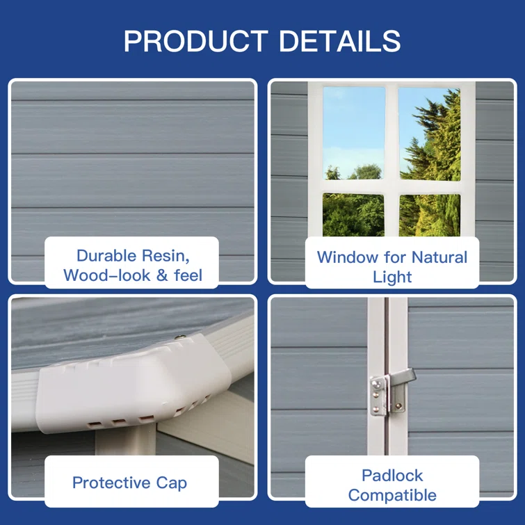 6 ft. W x 4 ft. D Plastic Tool Shed