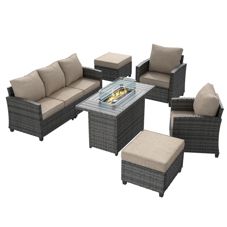 Rikuto 5 - Person Outdoor Seating Group with Cushions
