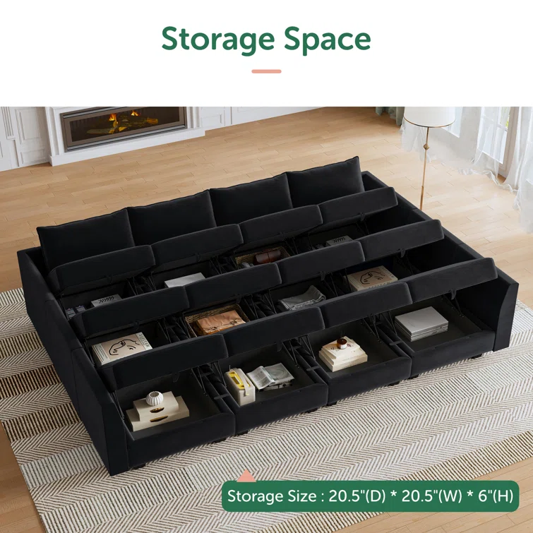 Kandle Upholstered Velvet Modular Sectional