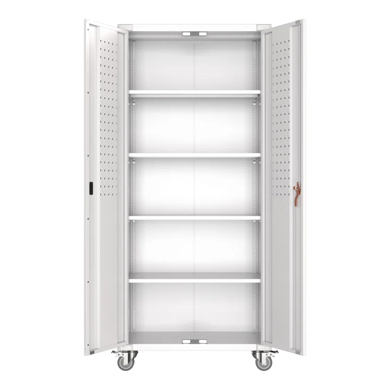 72" H x 31.5" W x 16.5" D Metal Storage Cabinet with Lockable Doors and Shelves