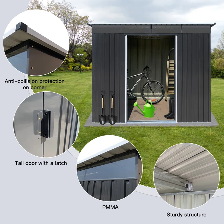 Adriana 6 Ft. W X 8 Ft. D Metal Tool Shed