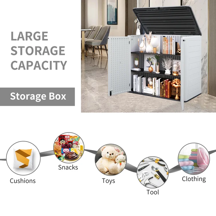 4 ft. W x 3 ft. D Plastic Horizontal Garage Shed