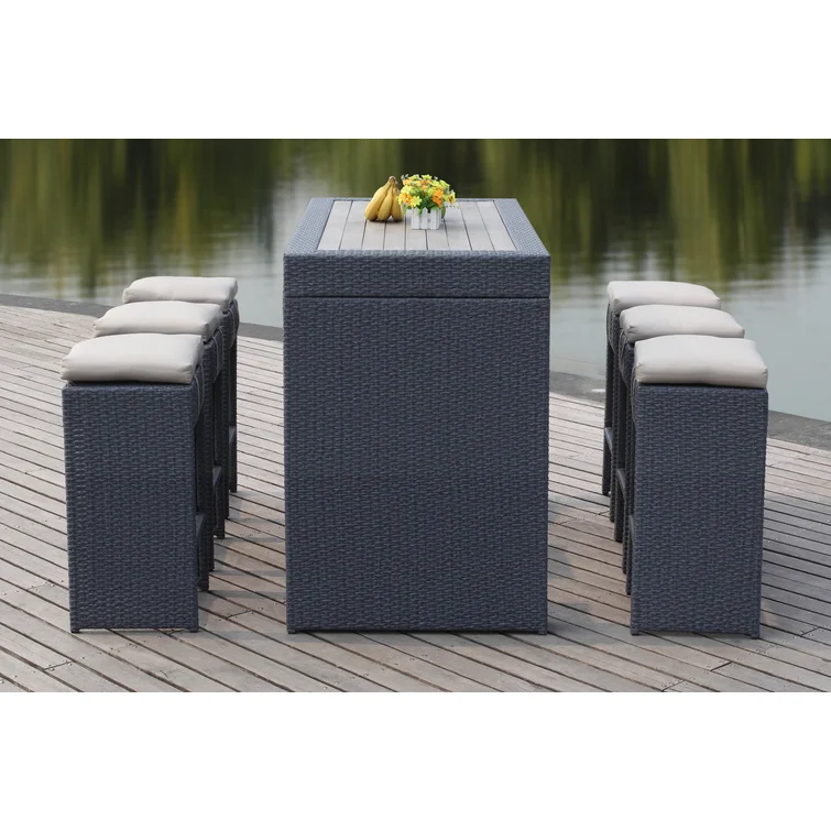 Motter 6 - Person Rectangular Outdoor Dining Set with Cushions