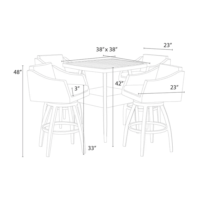 Sehrish 4 - Person Square Outdoor Dining Set with Cushions