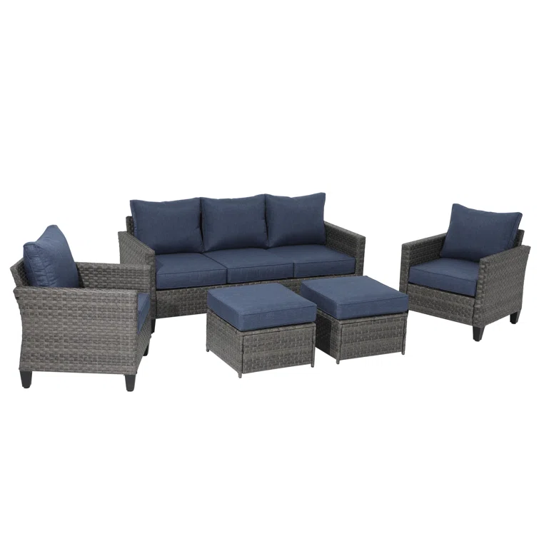 Foos 5 - Person Outdoor Seating Group with Cushions