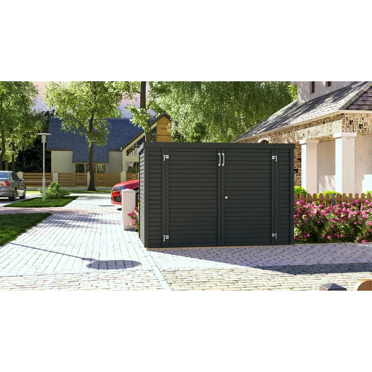 Bertilo 6 ft. 7 in. W x 3 ft. 5 in. D Solid Wood Horizontal Bike Shed
