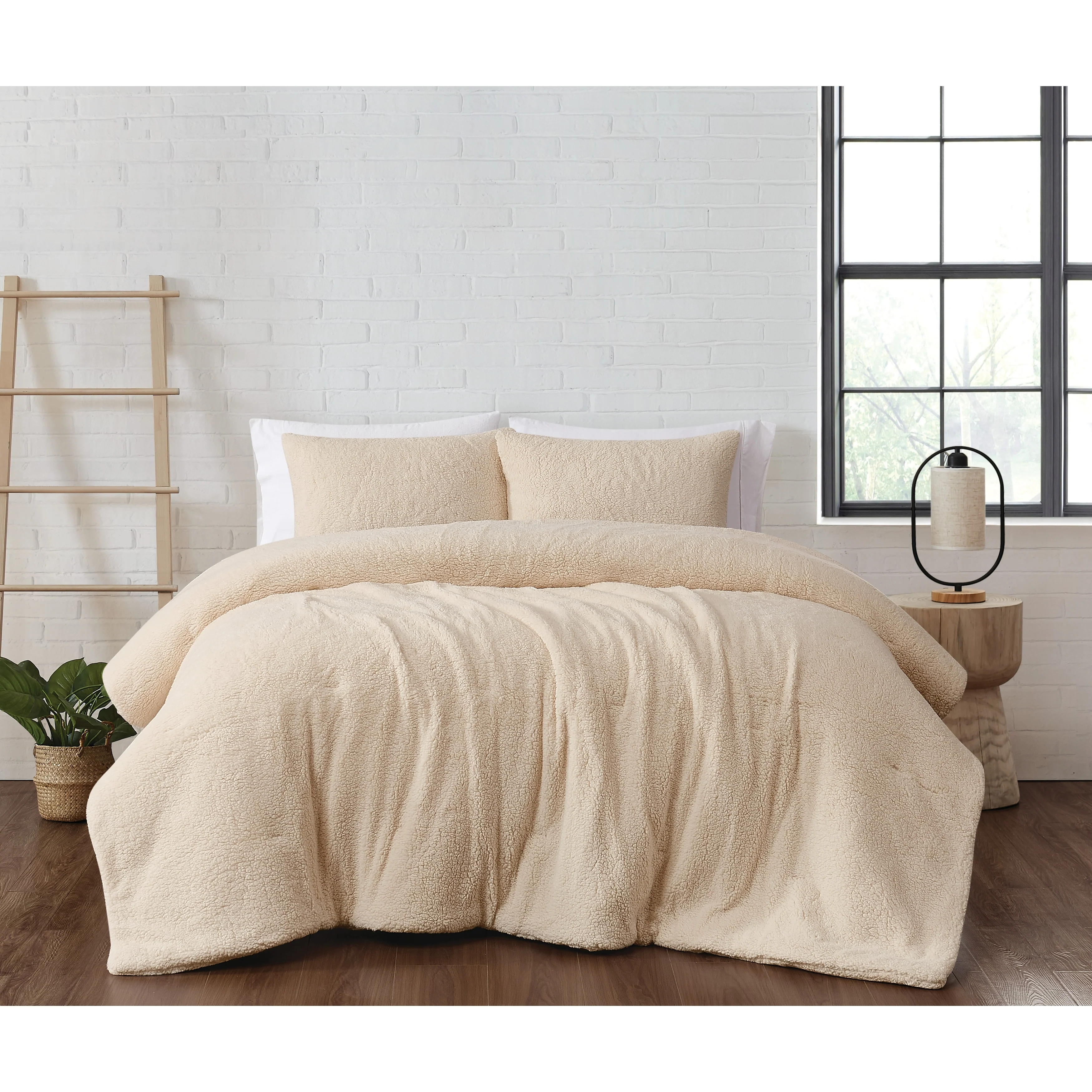 Brooklyn Loom Marshmallow Sherpa Comforter Set