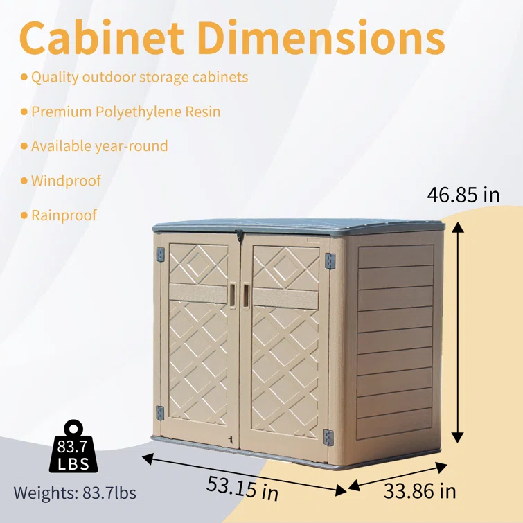 4 ft. W x 3 ft. D Metal Garbage Shed
