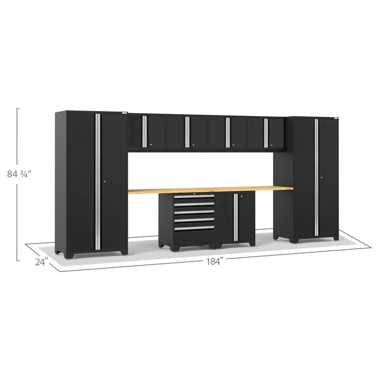 Pro Series Garage 84.75'' H x 184'' W x 24'' D 12 Piece Storage Cabinet Set