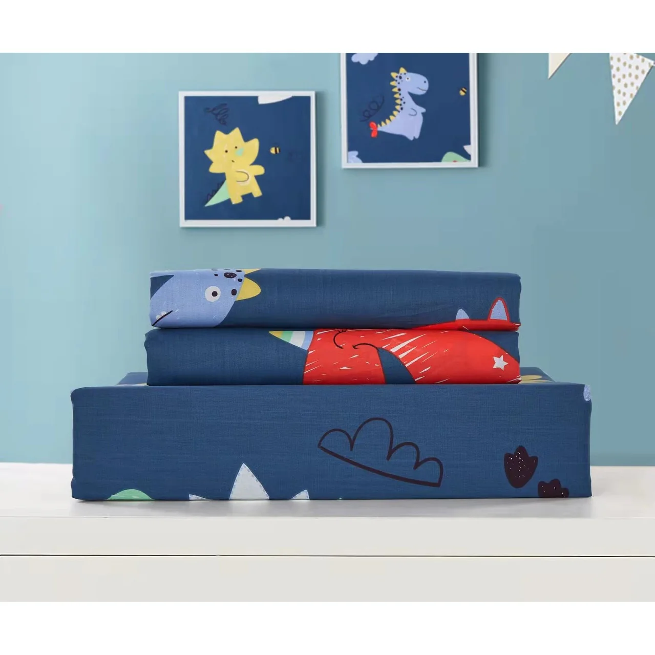 Markutus Fun Dino 100% Cotton Sheet Set with Pillow cases