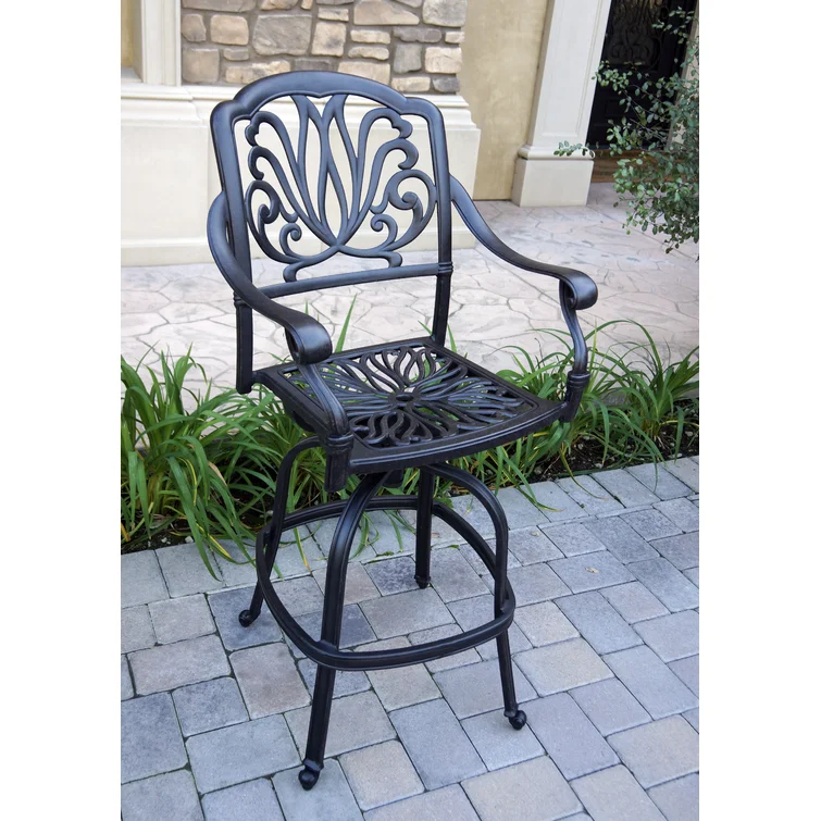 Lebanon 5-Piece Patio Bar Set with Cushions and 42'' Round Bar Table