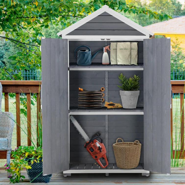 Outdoor 3 ft. W x 2 ft. D Solid Wood Lean-To Storage Shed
