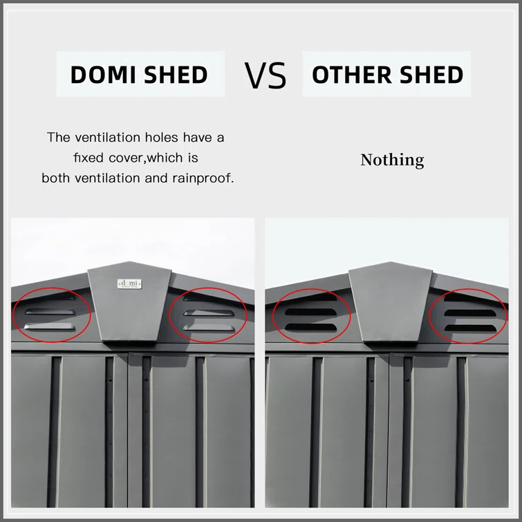 6.5 ft. W x 4.2 ft. D Galvanized Steel Vertical Tool Shed