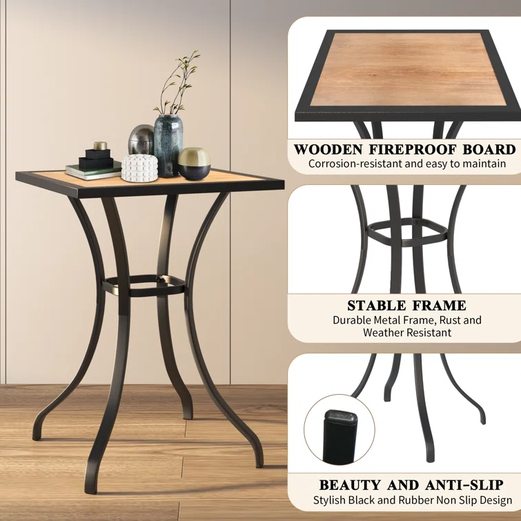Jilyn 2 - Person Square Outdoor Dining Set with Cushions