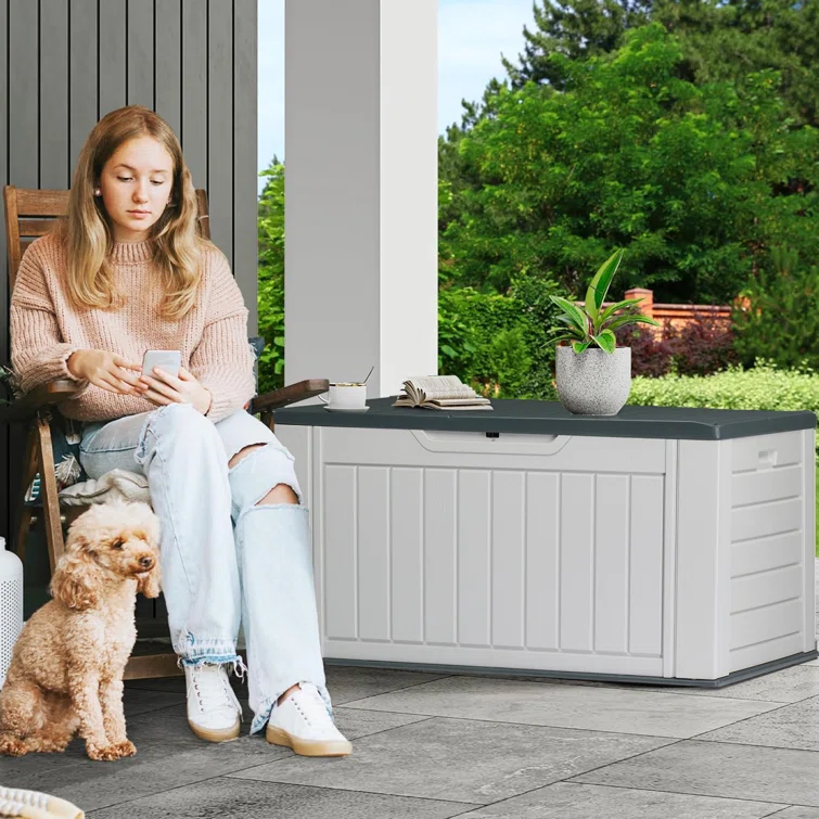 Winado 58.9'' W 158 Gallons Water Resistant Polyethylene Plastic Lockable Deck Box