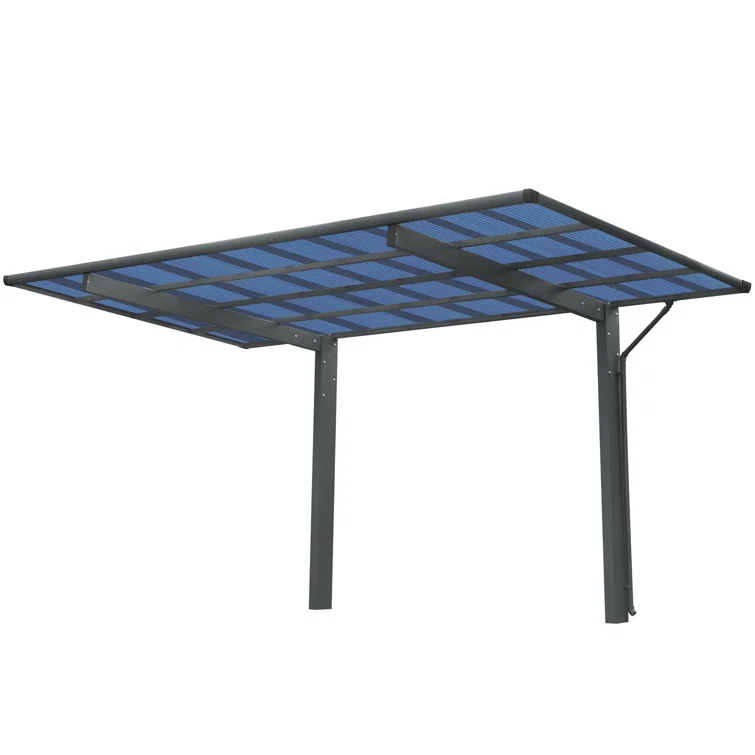Outdoor Carport, 17.44ft*9ft*11ft Carport Aluminum Metal Frame
