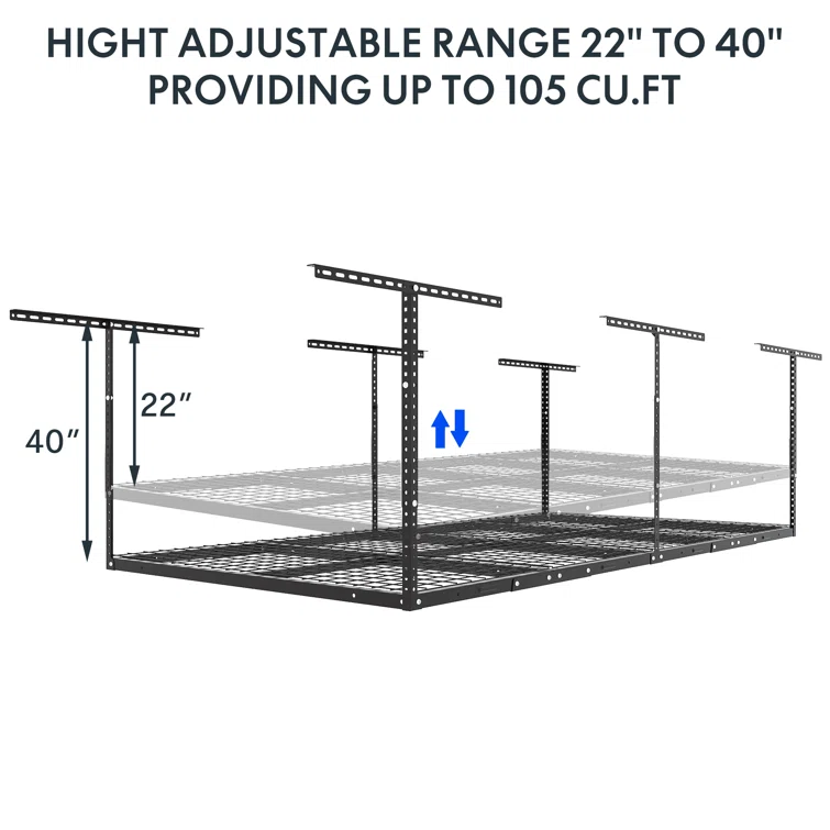 Maryorie Steel Height -Adjustable Ceiling Mounted Rack