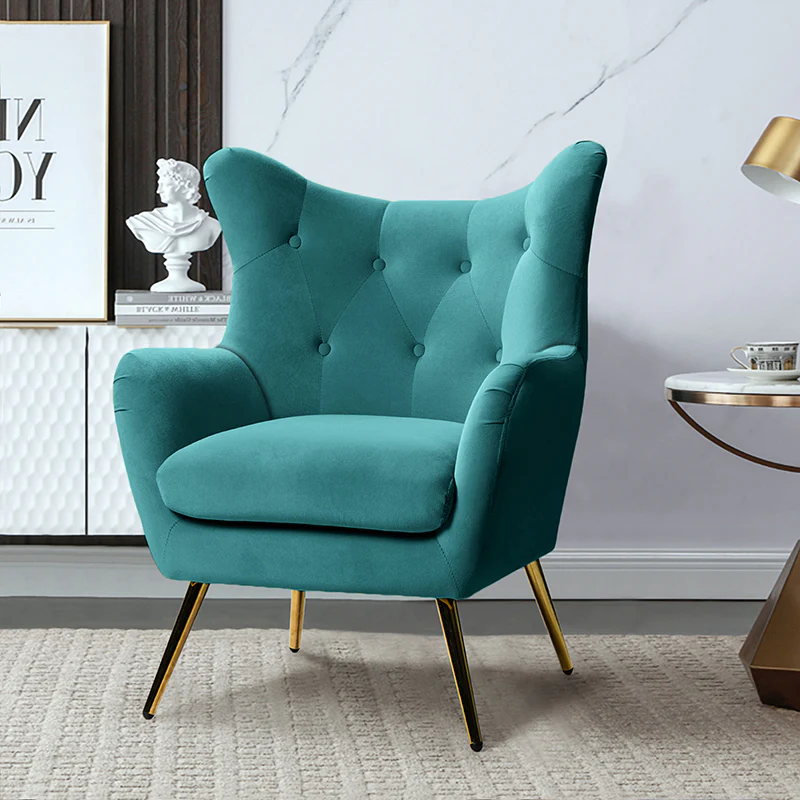 Isabelle Wingback Velvet Armchair