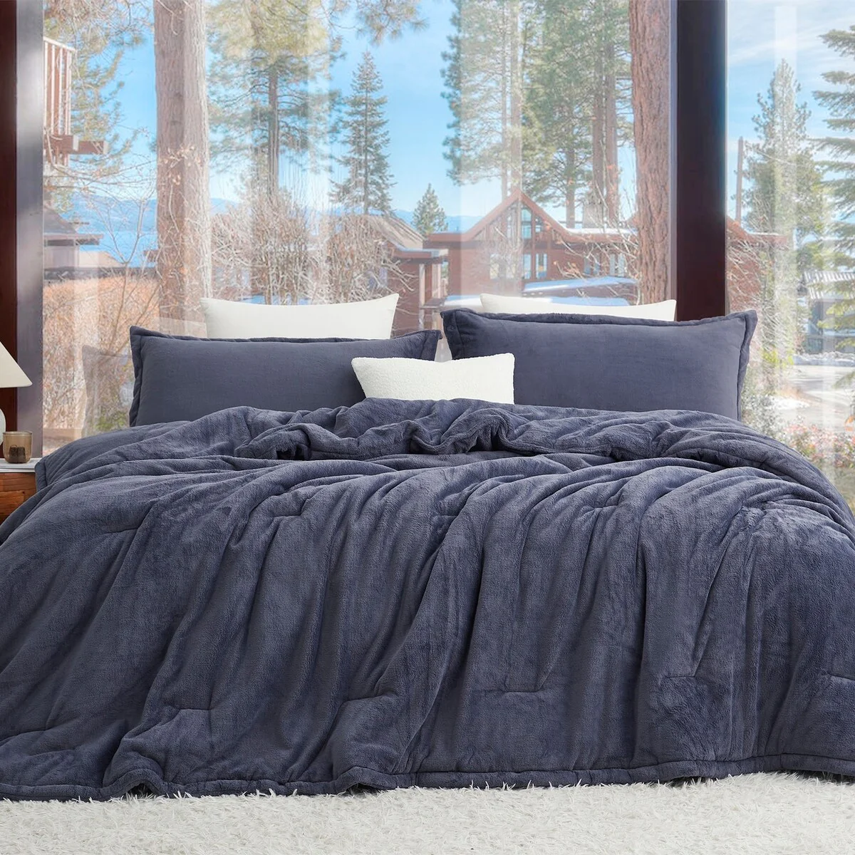 Softer than Soft? - Coma Inducer? Oversized Comforter Set - Double Plush Indigo Black