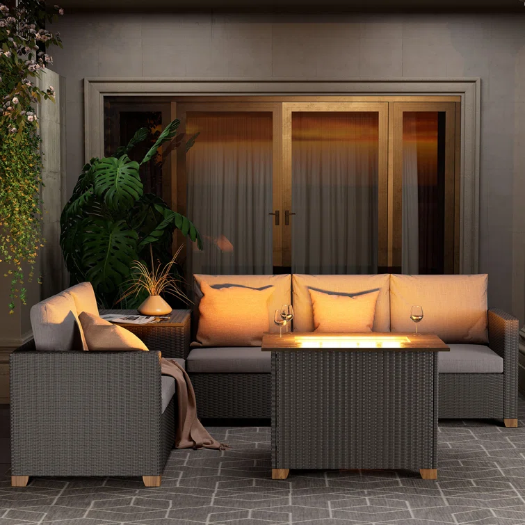 Quyen 5 Piece Sofa Seating Group with Cushions