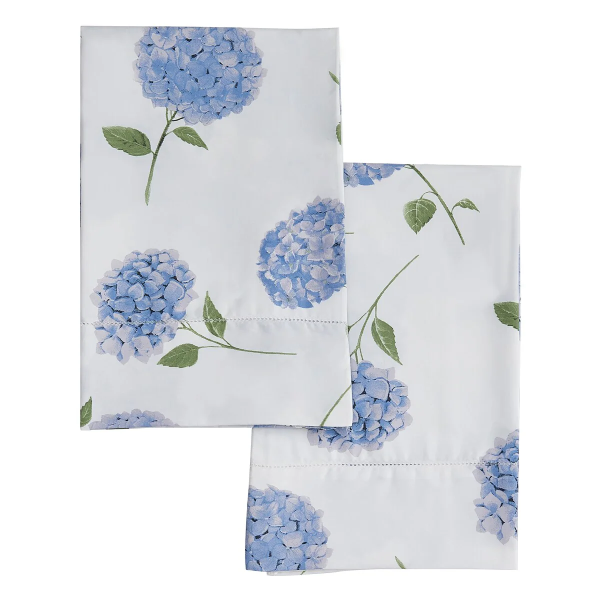Printed Design Cotton Collection 400TC Hemstitch Blue Hydrangea Sheet Set and Pillowcases