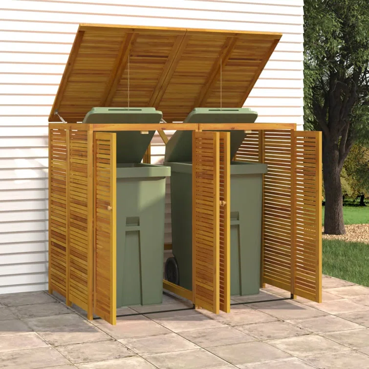 4 ft. 7 in. W x 2 ft. 11in. D Solid Wood Garbage Shed