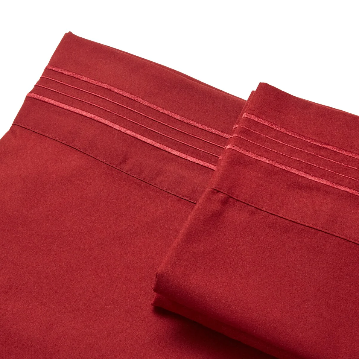 Authentic Hotel and Spa 1800 TC Brushed Microfiber Standard Pillowcase (2PC Set) with 4 Line Embroidery