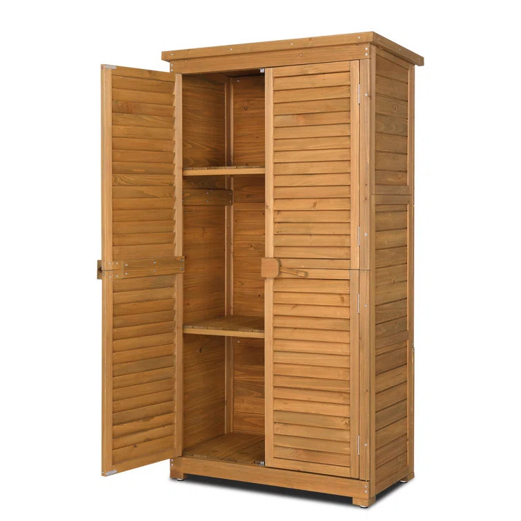 2.8 ft. W x 5.2 ft. H Garden Solid Wood Tool Storage Shed
