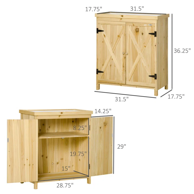 3 ft. W x 1 ft. D Solid Wood Vertical Tool Shed