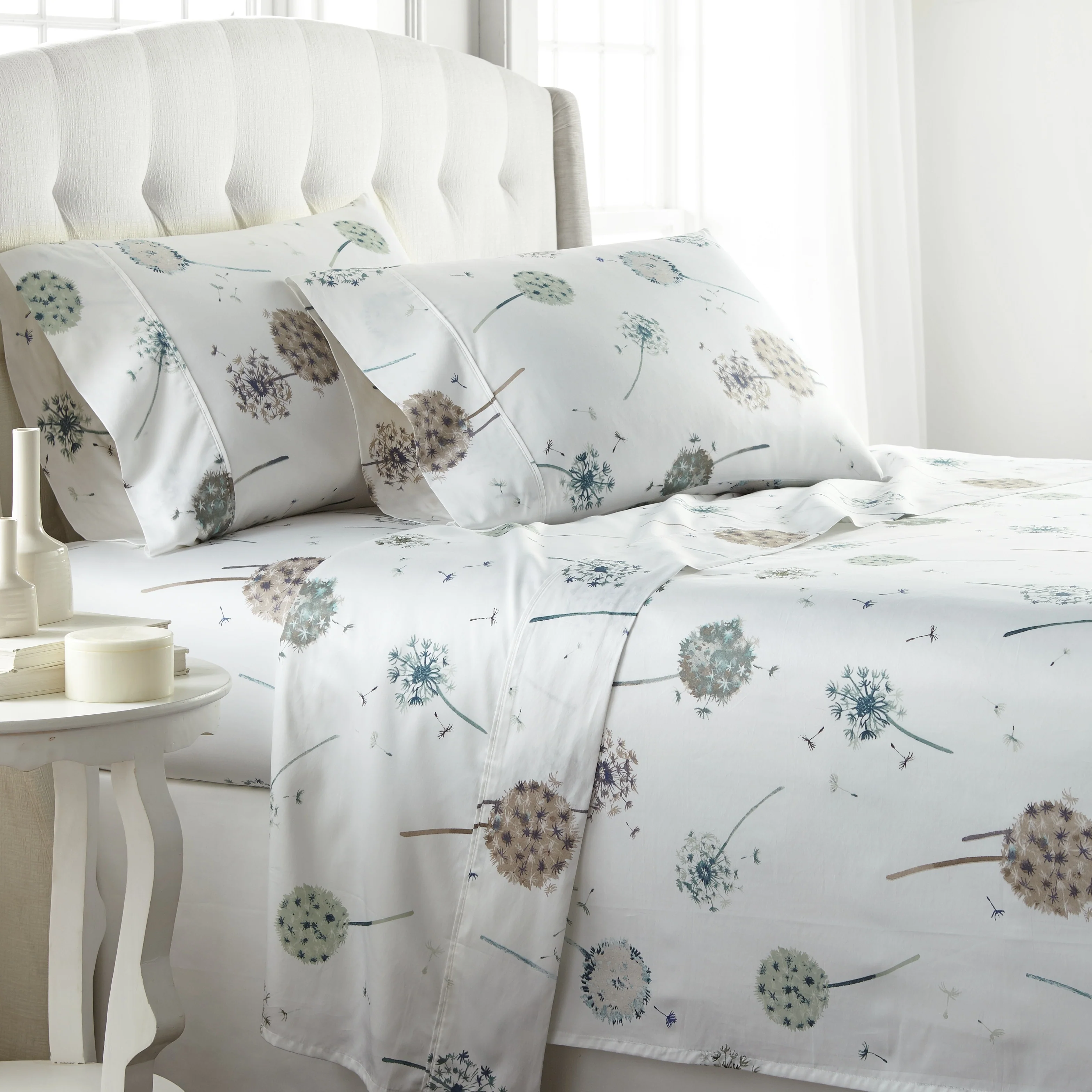Luxury Dandelion Dreams Extra Deep Pocket Cotton Sateen 4-piece Bed Sheet Set