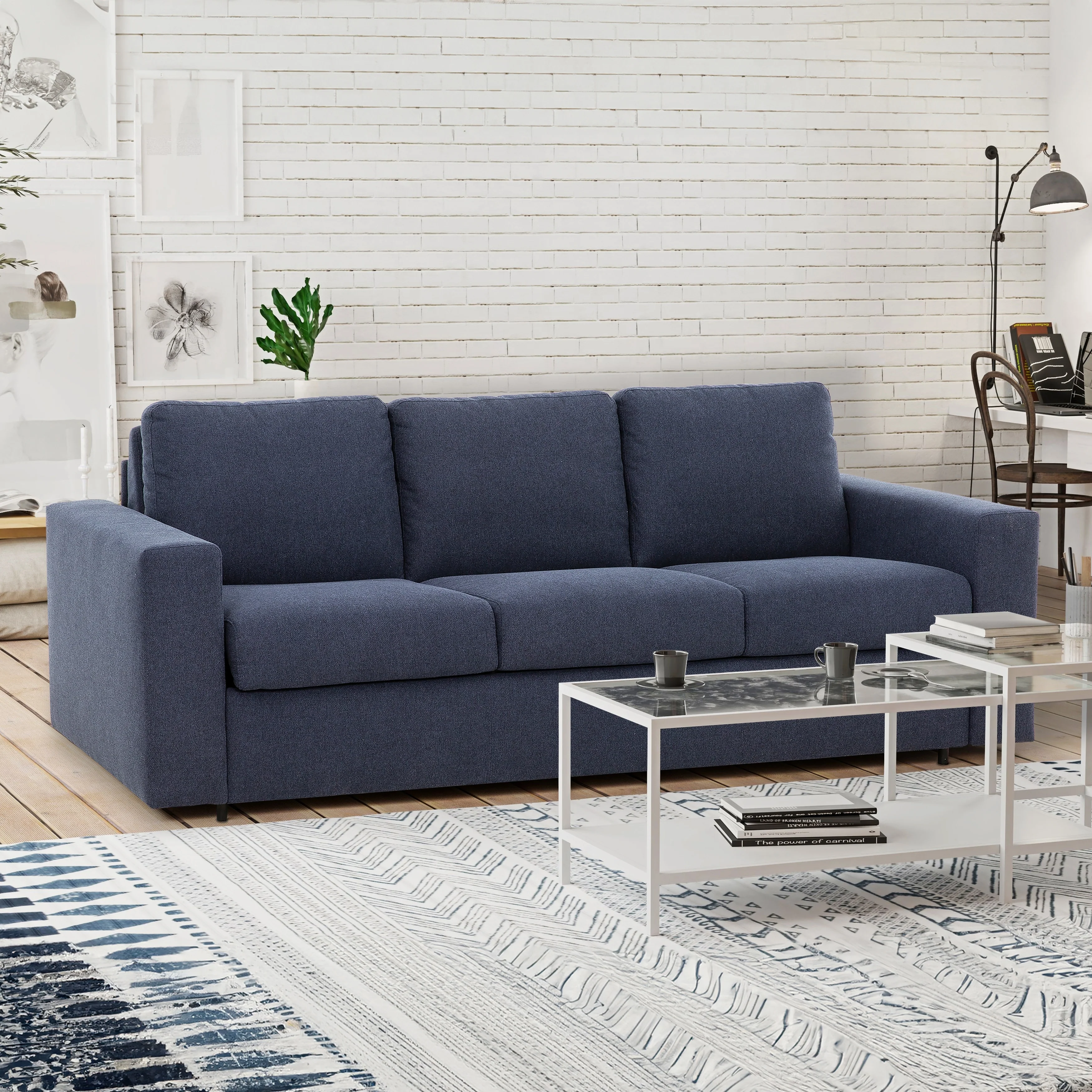 Stearns & Foster® Paolo 82 in. Queen Sleeper Sofa with 5in Memory Foam Mattress