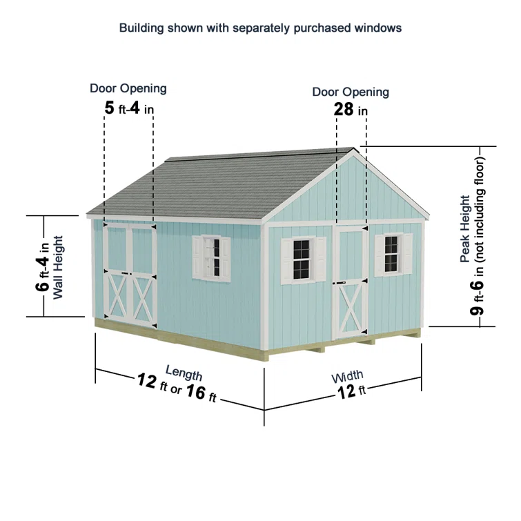 Fairview 12 ft. W x 12 ft. D Solid Wood Storage Shed