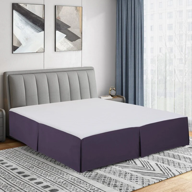 Swift Home Easy Fit Tailored Pleat Microfiber Bed Skirt with 14-inch Drop