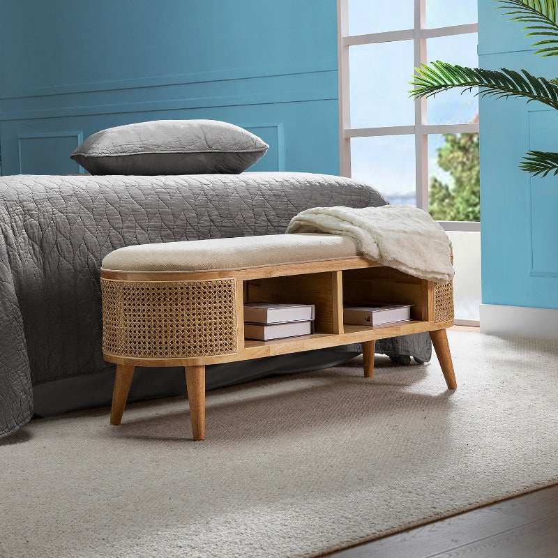 Myrna Cane Storage Bench