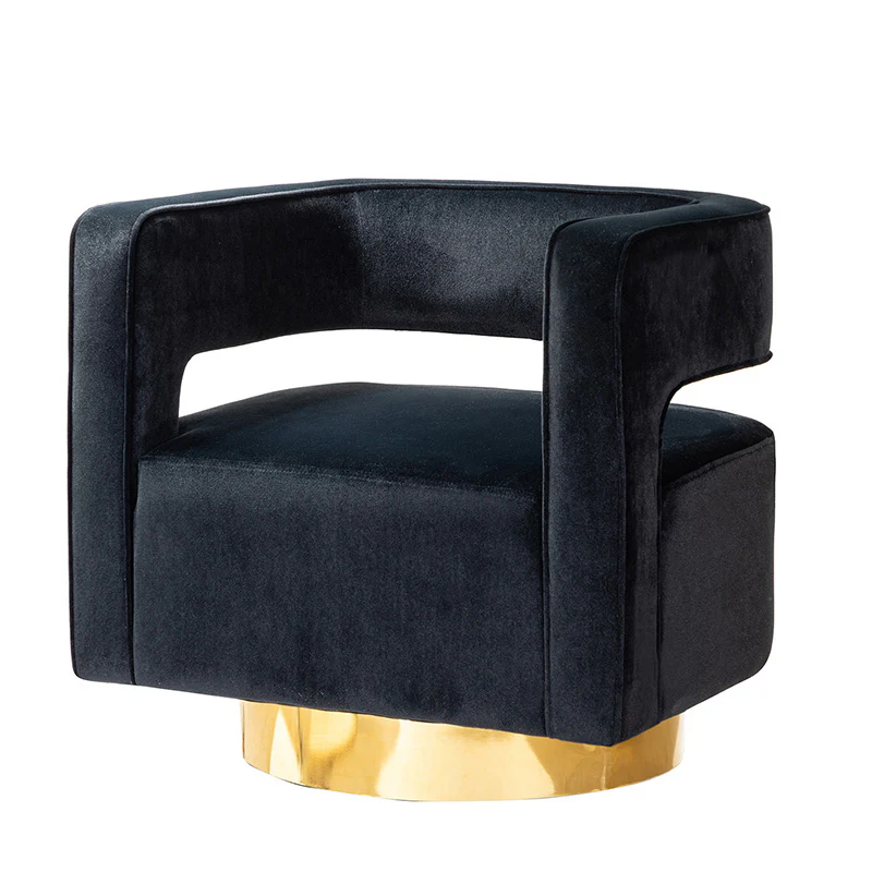 Agata Velvet Swivel Barrel Armchair