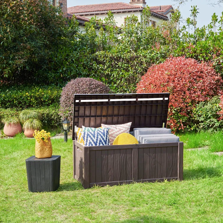 Underyr 55.3'' W 120 Gallons Water Resistant Resin Lockable Deck Box
