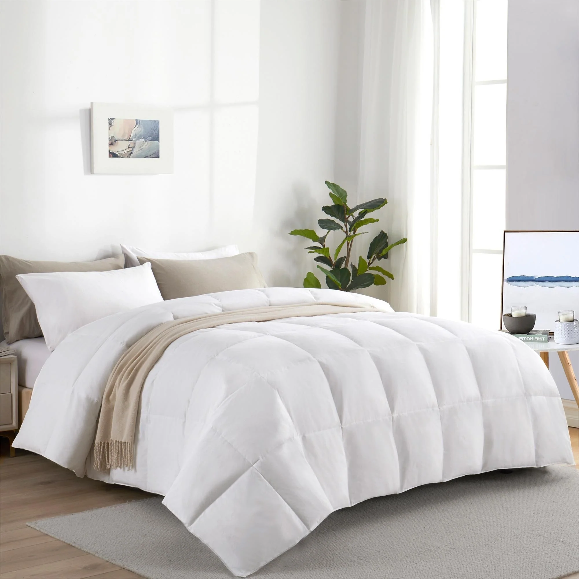 Year-round Light & Heavy Weight 100% Cotton Fluffy Goose Feather Down Comforter