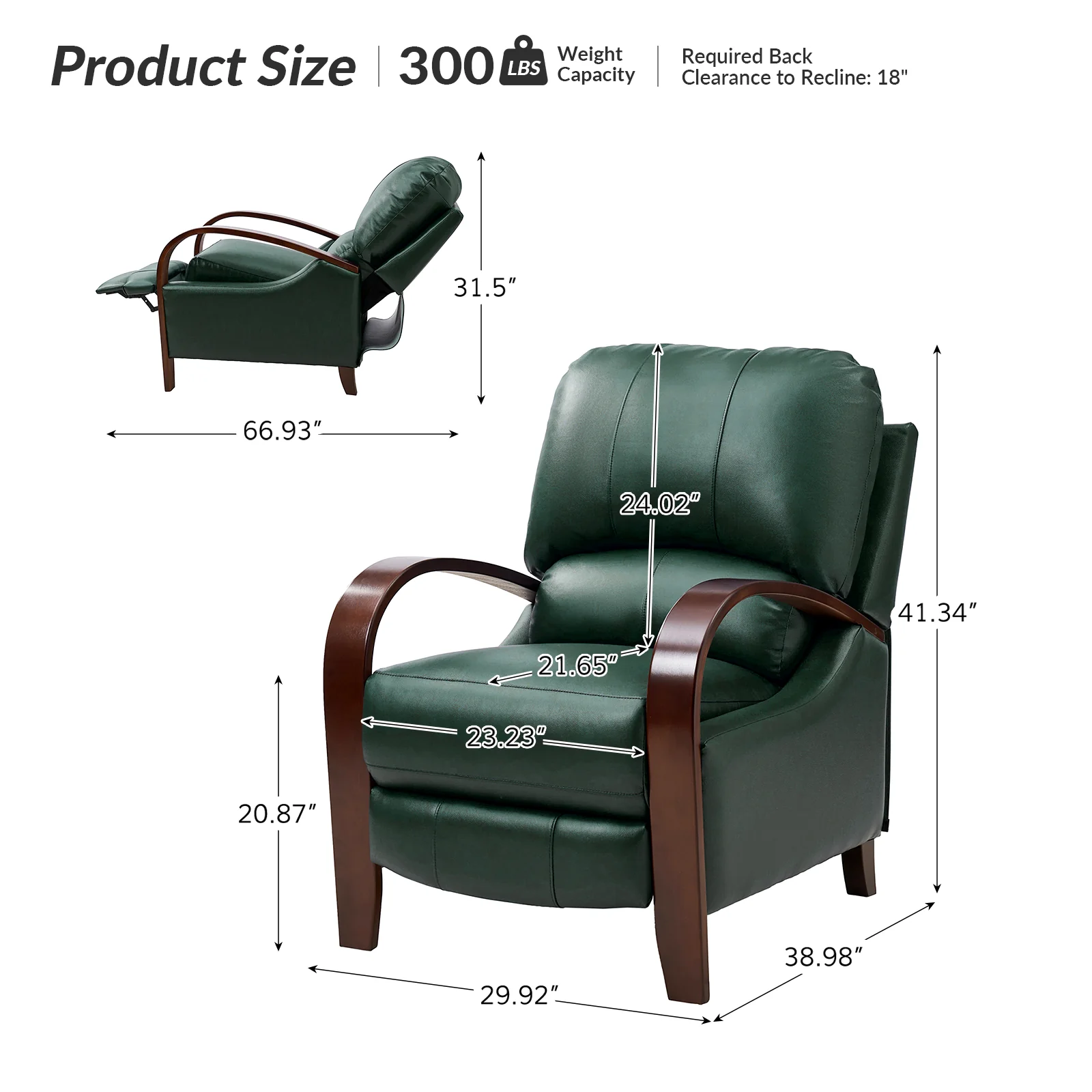 Melisa Genuine Leather Manual Recliner